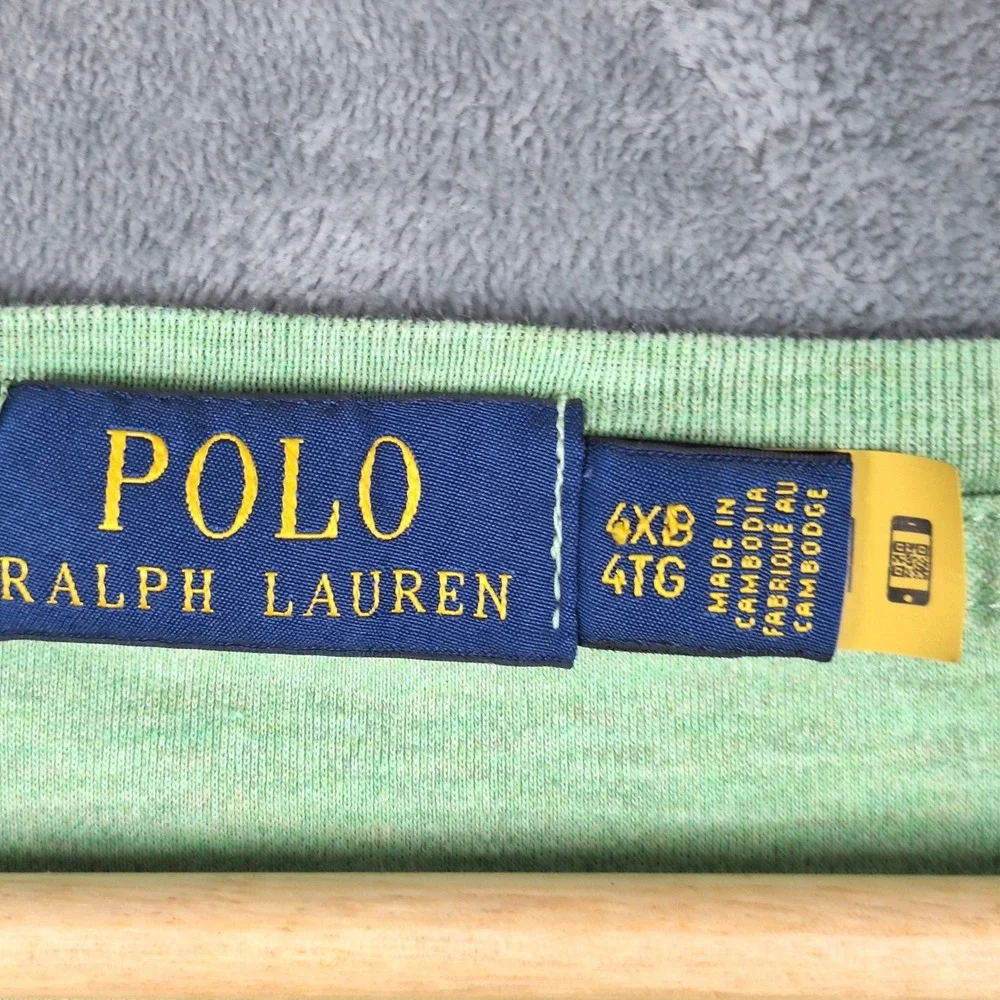 Polo Ralph Lauren Shirt Mens 4XB Big Green Preppy Pony Short Sleeve Tee Casual